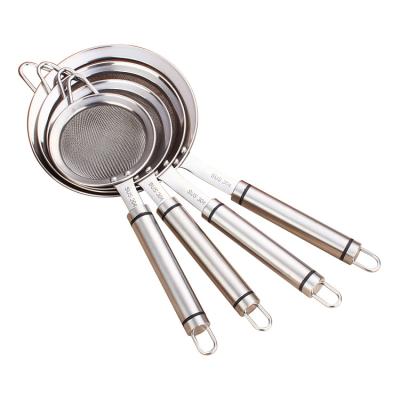 China Premium Quality 304 Stainless Steel Fine Mesh Colander Kitchen Strainer Even HOT Viable for sale