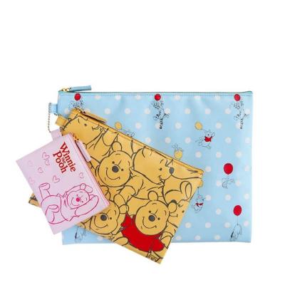 China Genuine Factory Disney BSCI Fashion Pooh 3 in 1 PVC Bags Waterproof Cosmetic Zipper Toiletry Bag Makeup Bag Hanging Pouch for sale