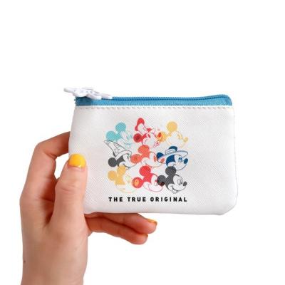 China Genuine Disney Mickey Ninetieth Birthday Girls Fashion Portable Waterproof White PU Coin Purse for sale