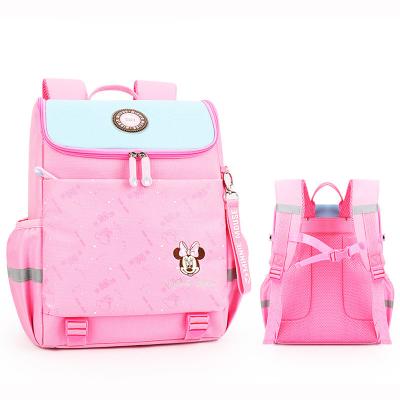 China Disney FAMA Waterproof Factory Minnie Mouse Elementary School Protect Spine Waterproof School Bags Kids Student Backpack for sale