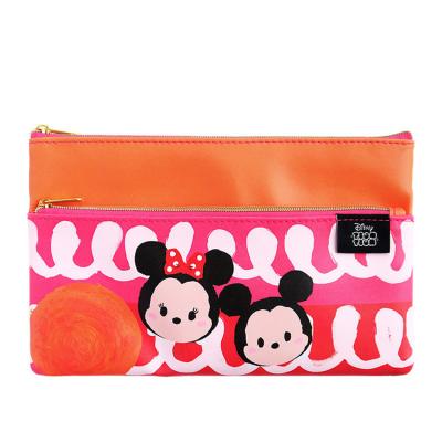 China Genuine PU Colorful Waterproof Travel Bag Storage Fashion Disney Tsumtsum Cosmetic Bags for sale