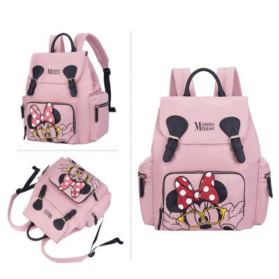 China Multi-Functional PP Women's Multi-Functional Disney Cartoon Polyester Large Diaper Diaper Backpack Handbag Mummy Bag for sale