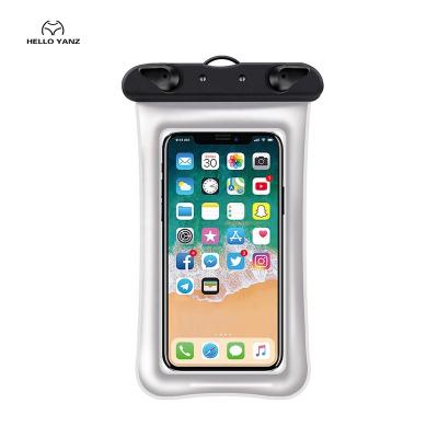 China Recyclable Airbag Mobile Phone Cases Full View Transparent Pouch Universal Material Waterproof Bag With Strap for sale