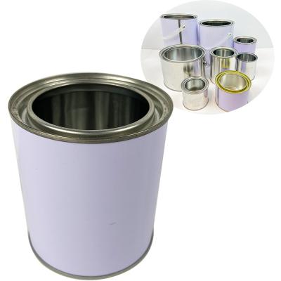 China High Quality Oxidation Resistance Round Metal Tin Container Cans With Lids Body Welding 1L Liter / Gallon For Paint / Coating / Oil / Ink Customized for sale