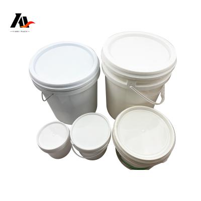 China Hot Sale High Quality 2L 5L 10L 20L 25L Oxidation Resistance Plastic Paint Pail Bucket Customizable LOGO For Industrial Coating Latex 5 Gallon for sale