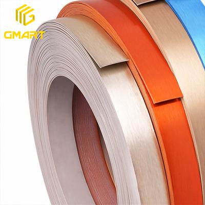 China Gmart China Slippers Wood Grain PVC Edging Strip Eco-friendly PVC Edging Tape, High Quality Aluminum Plastic Furniture PVC Edging Tape for sale