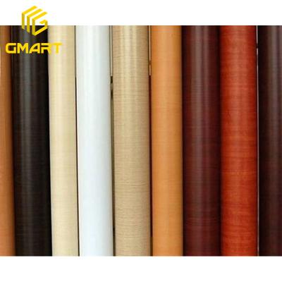 China Gmart Non Self Adhesive Cheap Price MDF PVC Decorative Film For Furniture, Factory Direct Wood Grains PVC Pattern Decorative Films for sale