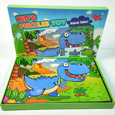 China Cartoon Toy New Style Design Popular Cheap Price Educational Toy Brain Teaser Cardboard Dinosaur Puzzle For Children for sale