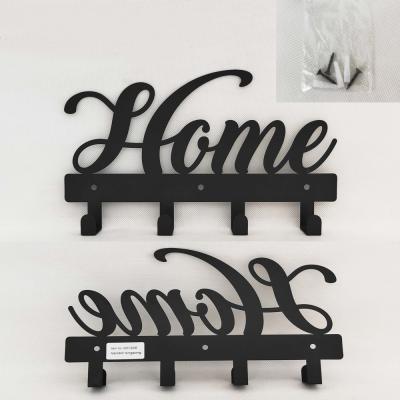 China HOUSE Wall Mounted 5 Art Decor Customized Towel Rack Hooks (Black) - for sale