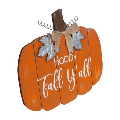 China Eco-Friendly Big Promotion Wooden Crafts Written In English Pumpkin Home Decoration for sale