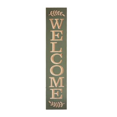 China Sale Home Decoration Solid Wood Eco - Friendly Brand Carved In Door Welcome Brand for sale