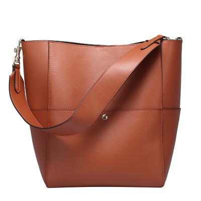 China 2019 newest design high quality women handbag bucket shoulder bag vintage genuine leather bags for ladies for sale