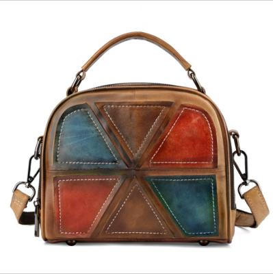 China Messenger Bag New Handmade Fashion Leather Handbags Tide Bag Rub Color Shoulder Bag Retro Handbags Launched Messenger Bag for sale