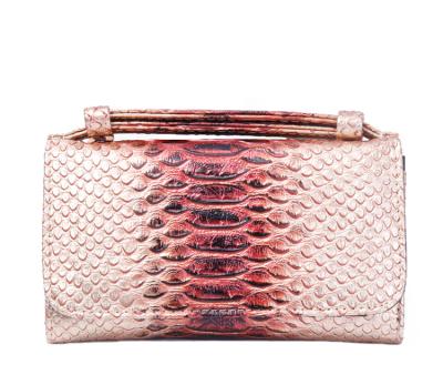 China 2019 New Arrival Waterproof Evening Clutch Bag Snake Pattern Genuine Leather Long Wallet With Chain for sale