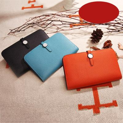 China RFID Long Fashion First Layer Lychee Cowhide Pattern Wallet Platinum Clutch Purse Women Leather Passport Holder Bag for sale