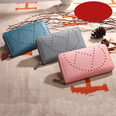 China None of the ladies leather the main classic clutch wallet lychee pattern cowhide unisex layer wallet for sale