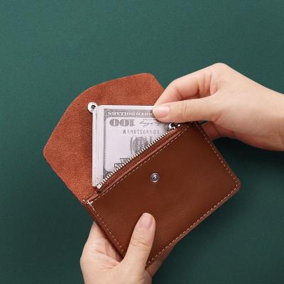 China No Small Multi-Card Slot Business Card Holder Bag Large Capacity Leather Card Holder Men's Coin Purse for sale