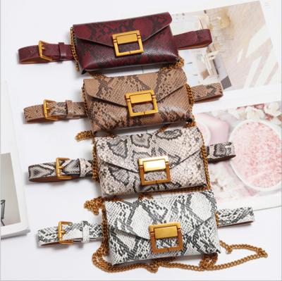 China NO Shapes Snake Waist Bag 2019 Animal Pattern Bag New Show Female Field With Lady Bags Chain Messenger Bag for sale