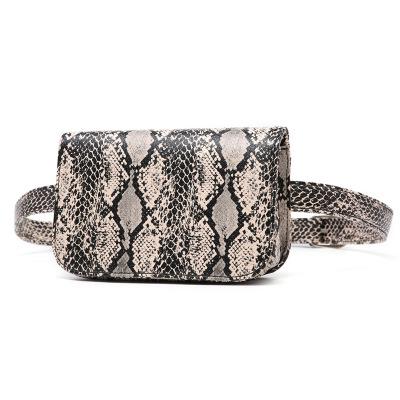 China Fashionable New Style High Quality Mini Fanny Pack Waist Bag Snake Skin Leather Waist Bags For Women for sale