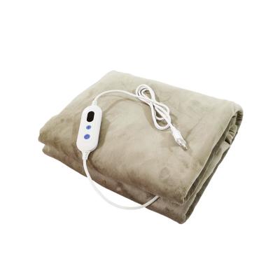 China Overheat Protection 220-240V Electric Heated Polyester Bed Heater Blanket for sale