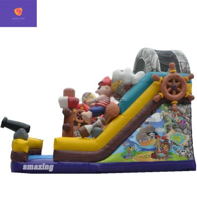 China Outdoor Commercial PVC Pirate Theme Inflatable Playground 0.55mm Slides For Kids for sale