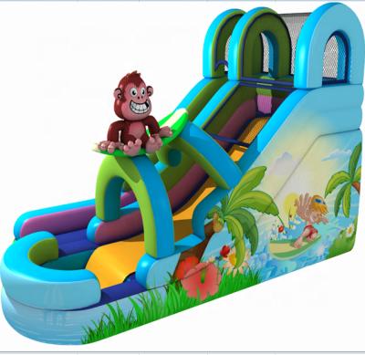 China Good quality outdoor commercial grade inflatable playground water slide with pool for sale for sale