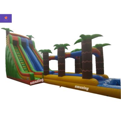 China Event/Outdoor/Indoor Commercial Inflatable Swimming Pool Double Lane Kids and Adults Big Water Slides Inflatable Jungle Water Slides For Sale for sale