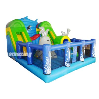 China Event / Amusement Park Outdoor / Indoor Submersible Slide Castle Inflatable World Bounce House For Sale for sale