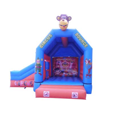 China Kids entertainment outdoor playground moonwalk inflatable bounce house combined with slide for sale for sale