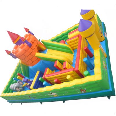 China Hot Sale Outdoor Kids Amusement Park Outdoor Inflatable Entertainment Playground Or Inflatable Fun City For Sale for sale