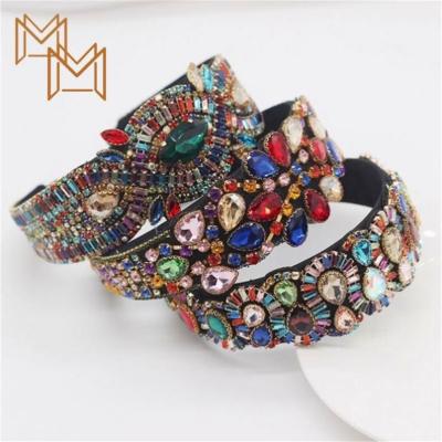 China luxury headdress 620201493417 beautiful geometric baroque color hair ball wind ball faux stone personality show hair accessories headdress 620201493417 for sale