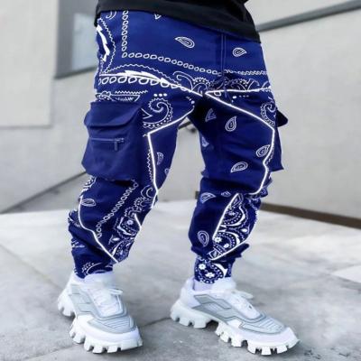 China New Arrival Fashion Print QUICK DRY Bandana Harem Cargo Pants Men's Tactical Tiny Cotton Pants And Leg Pants for sale