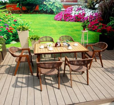 China Wear resistance / weatherproof / heat resistance / resistance design etc. new dining furniture fashion and modern dining set dining table set 6 chairs for sale