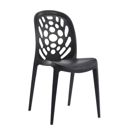 China Plastic Dining Chair Creative Geometric Pierced Design For Outdoor Barbecue Beer Plastic Chair for sale