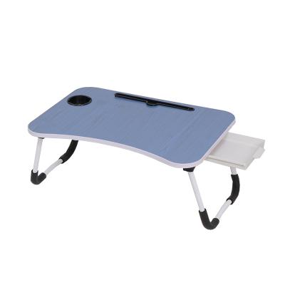 China MDF (Other) Adjustable Price Portable Foldable Computer Small Drawer Bed Laptop Table Adjustable With Cup Slot for sale