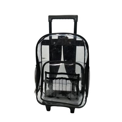 China Transparent China Trolley School Bags Waterproof Child Backpack Clear School Bags Trolley Backpack For Girls for sale