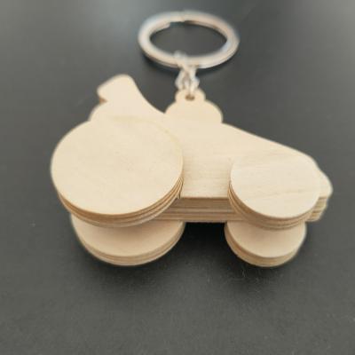 China China Wooden Car Shape 3D Key Chain Ring Ring Circle Wooden Key Holder Ring Looms for sale