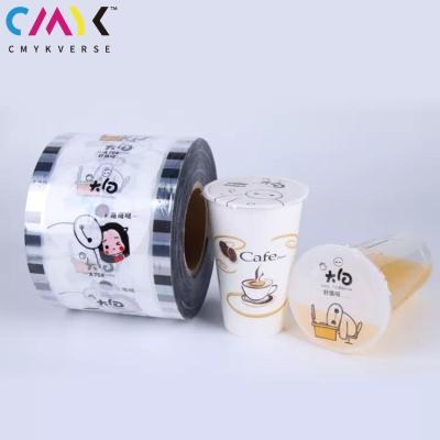 China Other Exclusive Logo Printing Milk Tea Lid Film Customized Printing Heat Shrink Sealing Film Roll For Heat Sealing Milk Tea Lid Film for sale