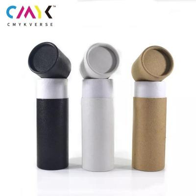 China Recycled Materials Small Lock Tube Hot Selling Eco-friendly Box Packaging Refillable Kraft Cardboard Container Pump Kraft Paper Tube for sale