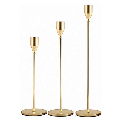 China Weddings Handmade Luxury Custom Mental Candle Holder Tall Gold Candlesticks Stand For Wedding Dinner for sale