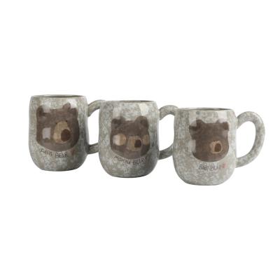 China Viable Factory Wholesale Bear Family Of Mugs Ceramic Coffee Mug Round Mugs Sublimation Ceramic Fashion Ceramic Coffee Mug for sale