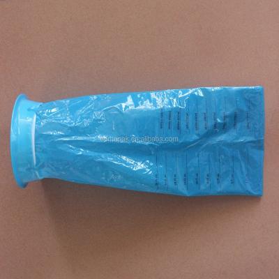 China LDPE+rigid neck ring medical use custom printed emesis bag for motion sickness in 1000ml and 1500ml for sale