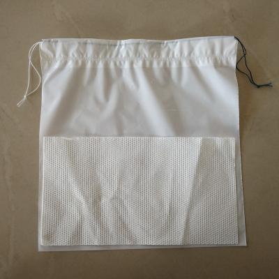 China 500ml ~1000ml Eco-friendly White Plastic Drawstring Vomit Bag With SAP Pads And Absorbent Cloth for sale