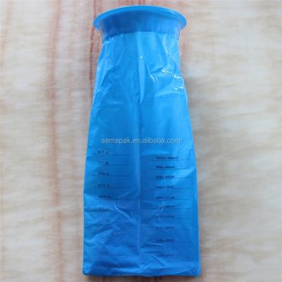 China 100% LDPE+rigid neck ring factory supply hospital used disposable plastic urine bag for sale