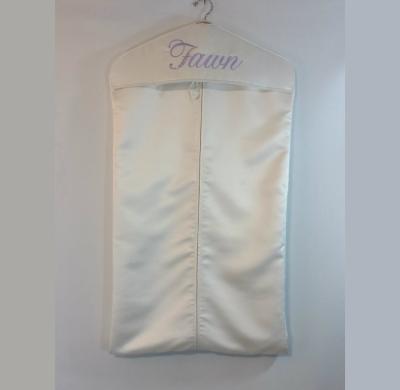 China Durable Custom Soft Nylon Garment Bag For Suit And Dress With Delicate Embroider Logo for sale