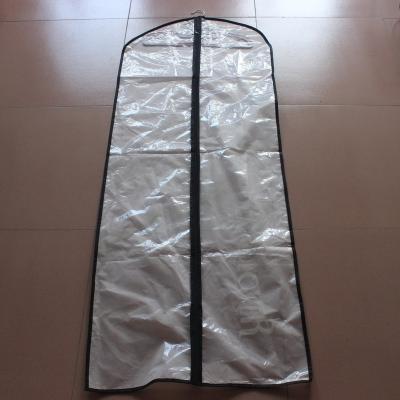 China Waterproof Customize PVC/EVA/PEVA Dress Garment Bag With Gusset And Pocket for sale