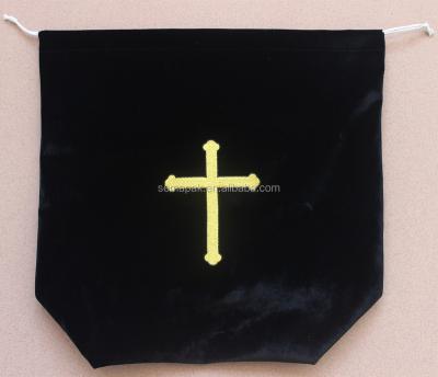 China Black cotton handled cremation urn bag, coffin cinerary bag and funeral urn bag for sale