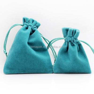 China Small size moisture proof color printed velvet drawstring bags/drawstring gift bag/drawstring gift pouch for sale