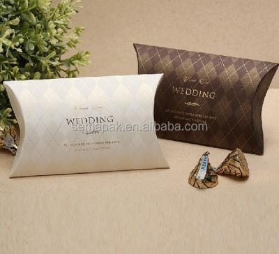 China Handmade Art Paper Pillow Wedding Favor Box With Printing for sale