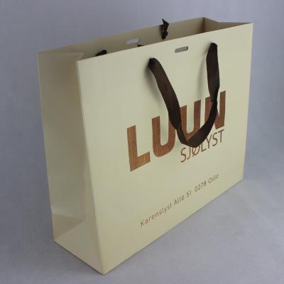 China Fence Customized Paper Bag With Colorful Satin Ribbon Paper Bag Wholesale Free Sample Beautiful And Fashion, for sale